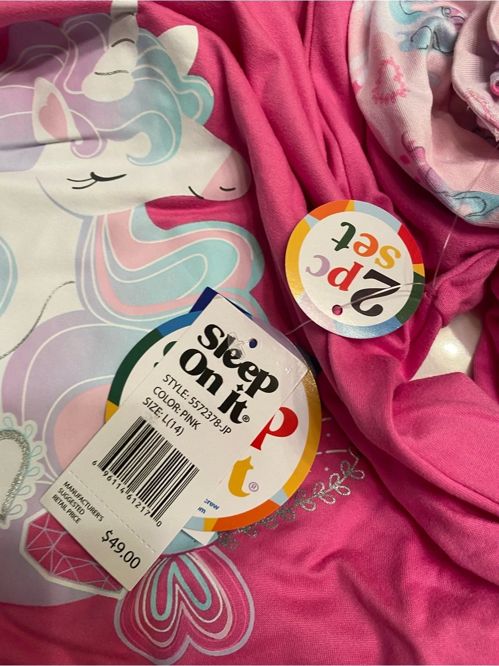 Girls Sleep On It Unicorn Pajama Set Size 14
